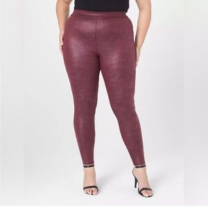 Lane Bryant Ponte Pull On Legging 18/20 Wine Burgundy holiday flattering